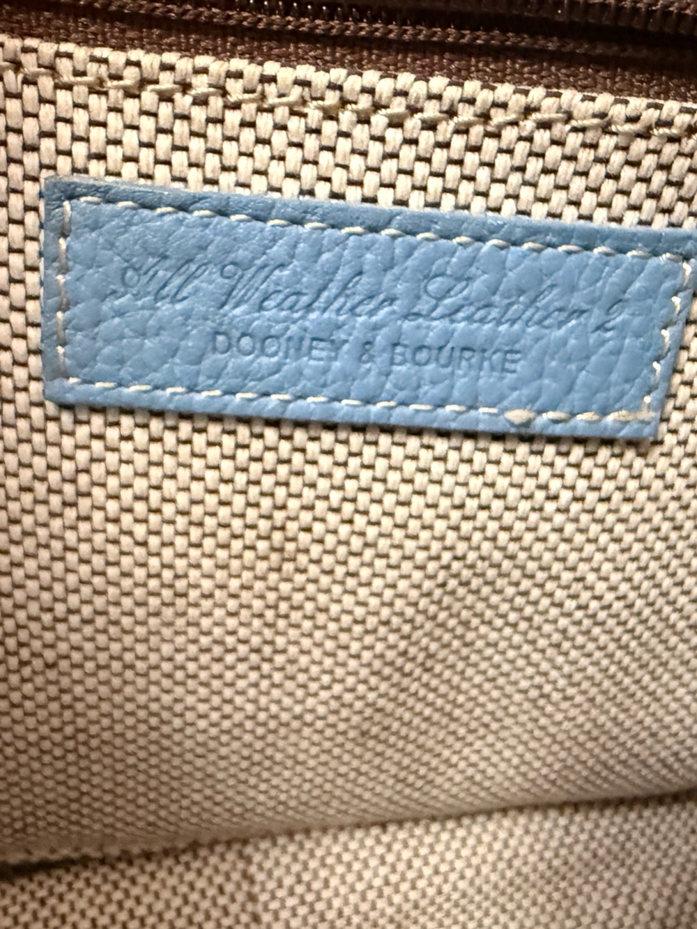 Vintage Dooney & Bourke Powder Blue Pebble All Weather Leather (AWL) 2 Satchel - Picture 7 of 11